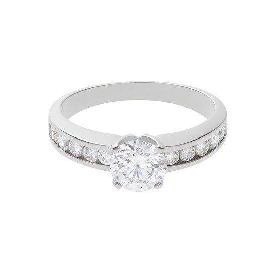 Zlatý 585/1000 prsten z bílého zlata se zirkony 5054B