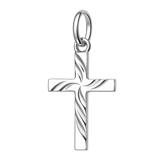 Stříbrný přívěsek křížek s rytinou