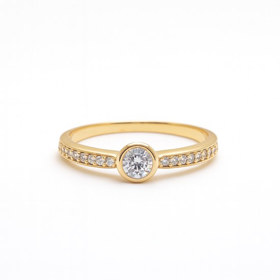 Zlatý prsten se zirkony