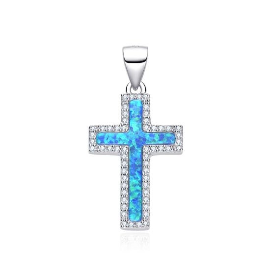 MOISS stříbrný přívěsek OPÁL KŘÍŽ