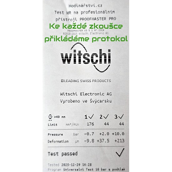WR TEST tlaková zkouška na stroji ProofMaster PRO provádí Hodinářství.cz