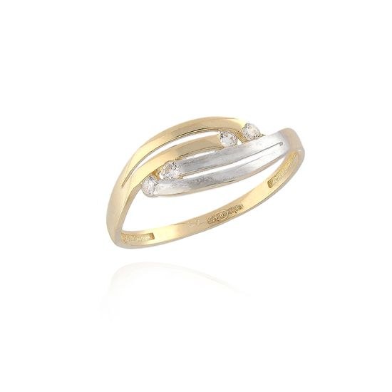 MOISS prsten ze žlutého zlata BICOLOR
