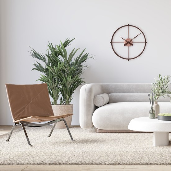 LCT4081 - LAVVU Stylové tmavé dřevěné hodiny LOFT v industriálním vzhledu