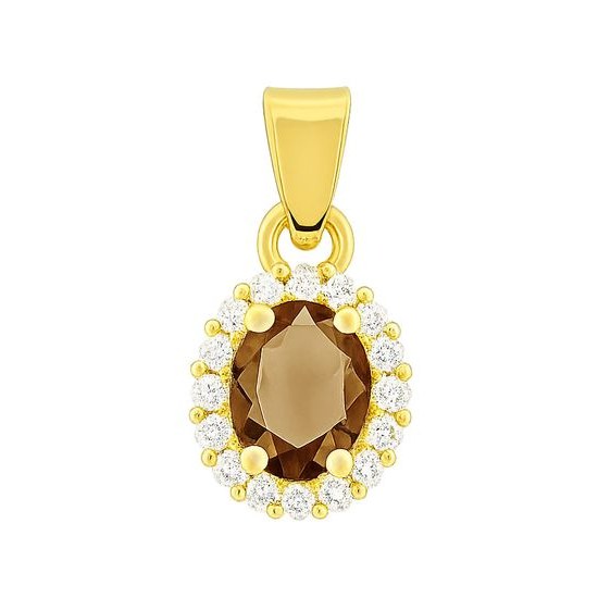 Zlatý přívěs - zirkony, záhněda