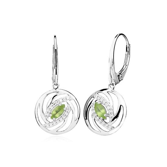 MOISS stříbrné náušnice OLIVÍN