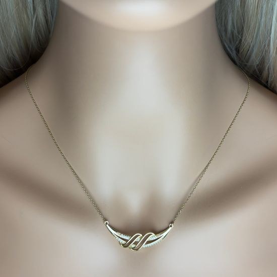 Zlatý náhrdelník se zirkony