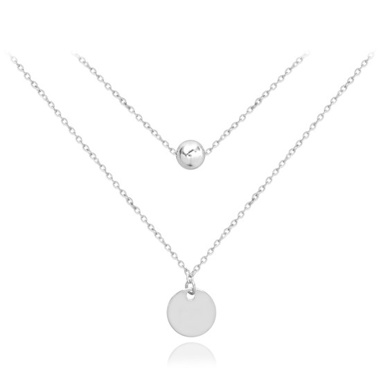 MINET Dvojitý stříbrný náhrdelník ENGRAVE - kroužek pro gravírování