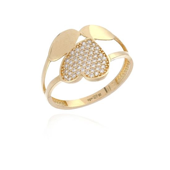 MOISS prsten ze žlutého zlata SRDCE