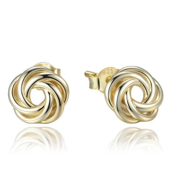 MINET Pozlacené decentní stříbrné náušnice