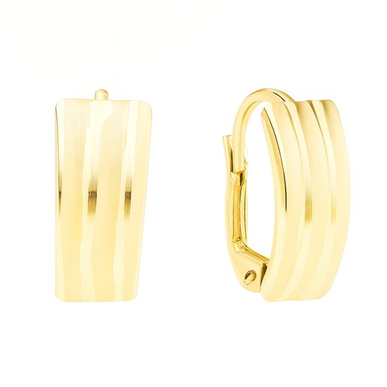 Zlaté 585/1000 náušnice gravírované - klapkové TU-3015