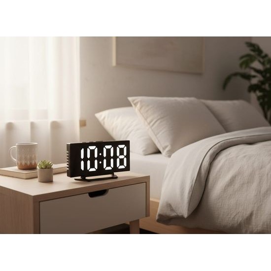 JVD SB3811.3 - Stále svítící budík s možností regulace jasu a mnoha užitečnými funkcemi