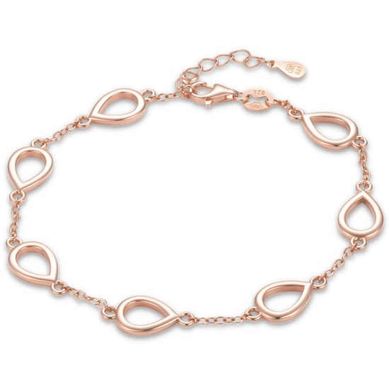 MINET Pozlacený rosegold stříbrný náramek s kapkou