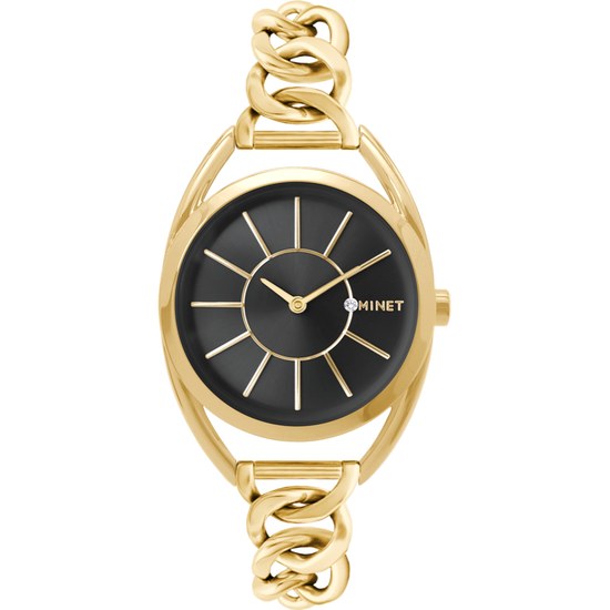 MINET Černo-zlaté dámské hodinky ICON BLACK MWL5230