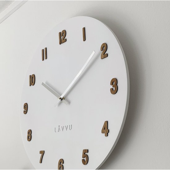 Velké bílé dřevěné hodiny LAVVU WHITE LCT4070