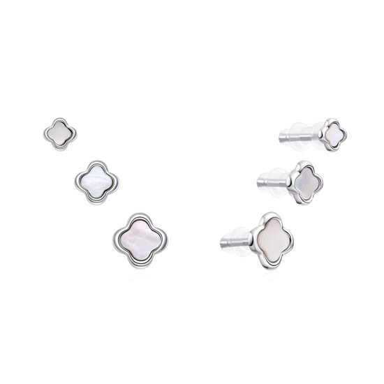 MOISS stříbrné náušnice 4-6mm - sada 3 kusů