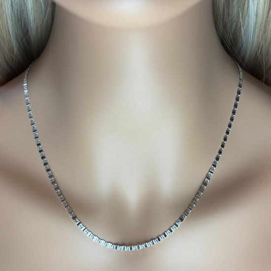 Zlatý 585/1000 řetízek z bílého zlata žiletkový 1279