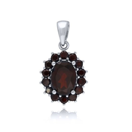 MOISS přívěsek z bílého zlata GRANÁT