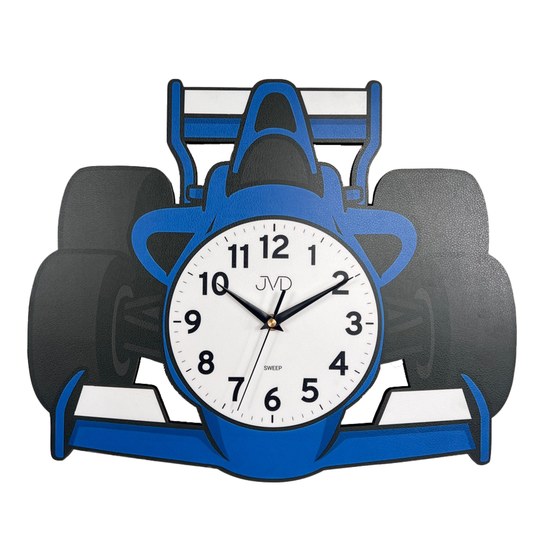 JVD HJ116.1 - Dětské hodiny s tichým chodem a motivem formule