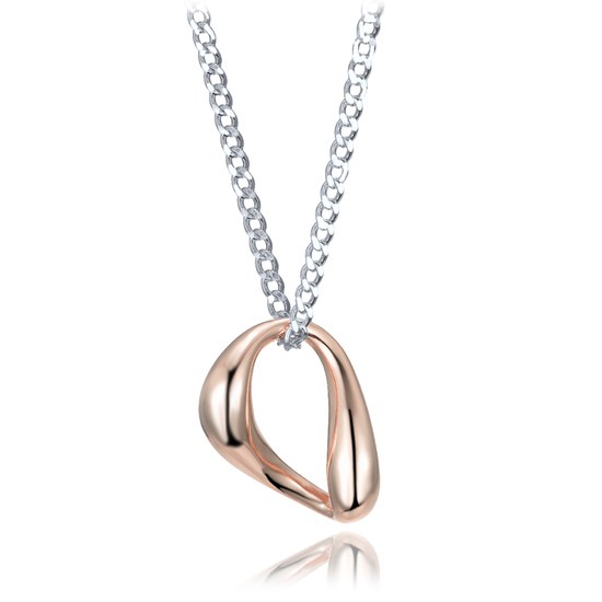 MINET Elegantní dvoubarevný stříbrný náhrdelník Ag 925/1000 11,90g