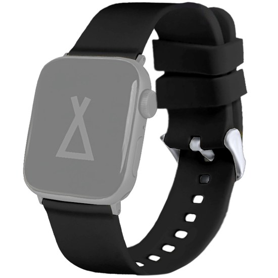 LAVVU Černý silikonový řemínek na hodinky pro APPLE WATCH 42-44 mm