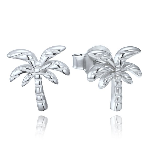MINET Letní stříbrné náušnice palmy