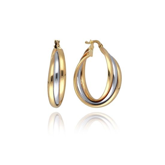MOISS náušnice ze žlutého zlata BICOLOR
