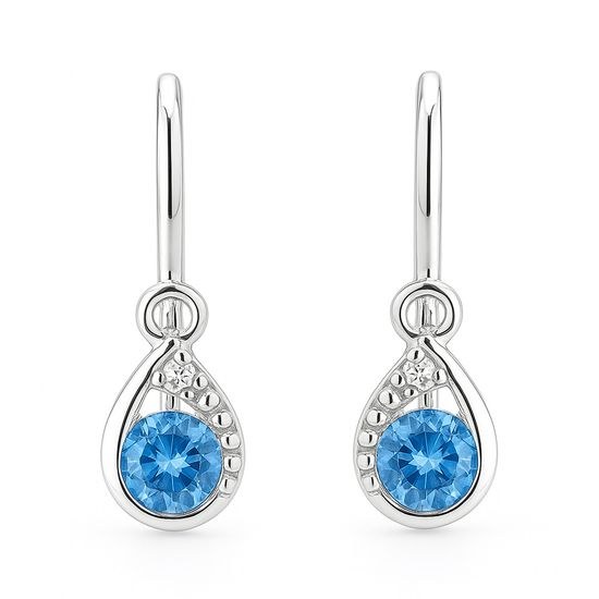 Zlaté naušnice z bílého zlata kapky brizura