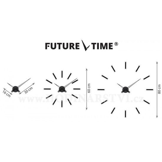 Designové nalepovací hodiny Future Time FT9600RD Modular red 60cm