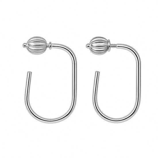 Stříbrné náušnice oválné - šroubek