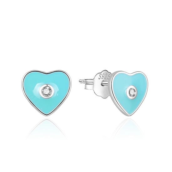 MOISS stříbrné náušnice SMALT SRDCE