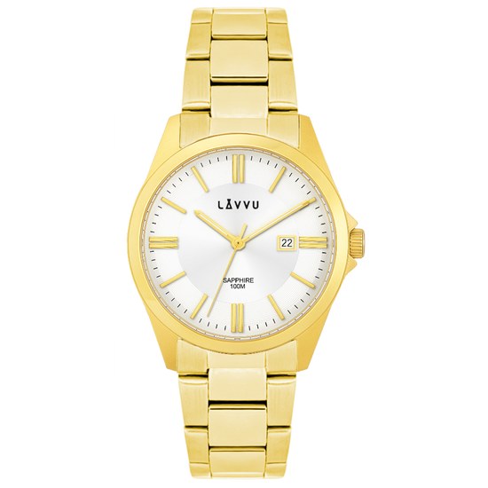 LAVVU Pánské hodinky se safírovým sklem HALLAND Gold LWM0302