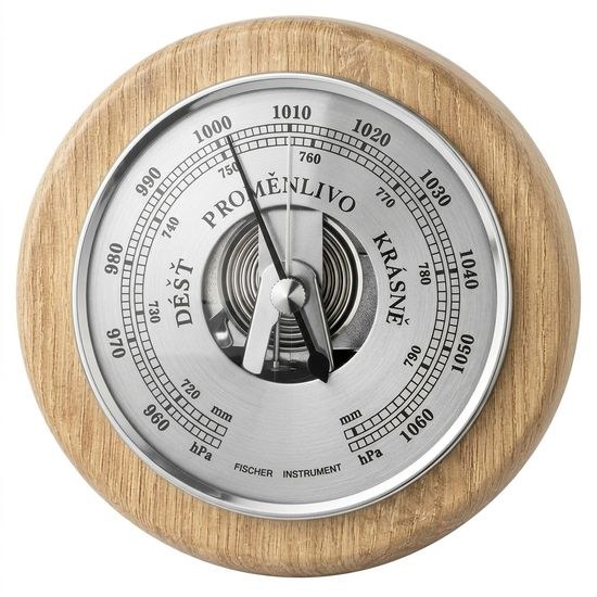 KUBRi 0204C - Špičkový barometr osazený v dubovém dřevě