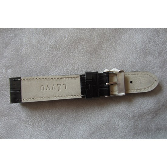 Černý prošitý řemínek LAVVU CROCO z luxusní kuže Top Grain LSIUB22