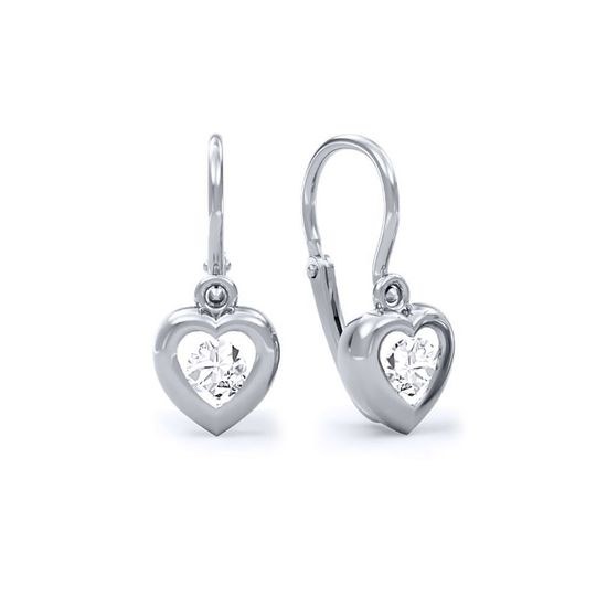 MOISS náušnice z bílého zlata SRDCE