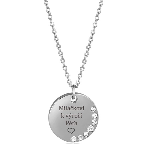 Řetízek s přívěskem JVD s osobním gravírováním - nerez ocel