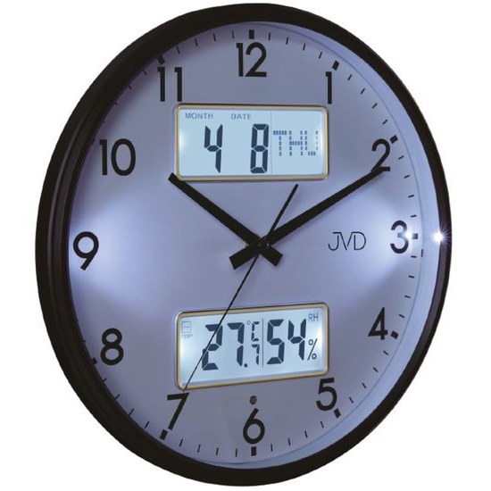 JVD DH239.2 - Stále svítící hodiny s datumem, teplotou a vlhkostí vzduchu