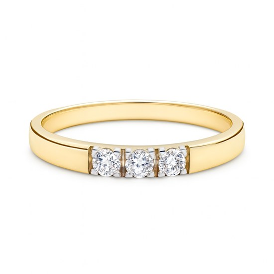 Zlatý 585/1000 prsten se zirkony TU-5004