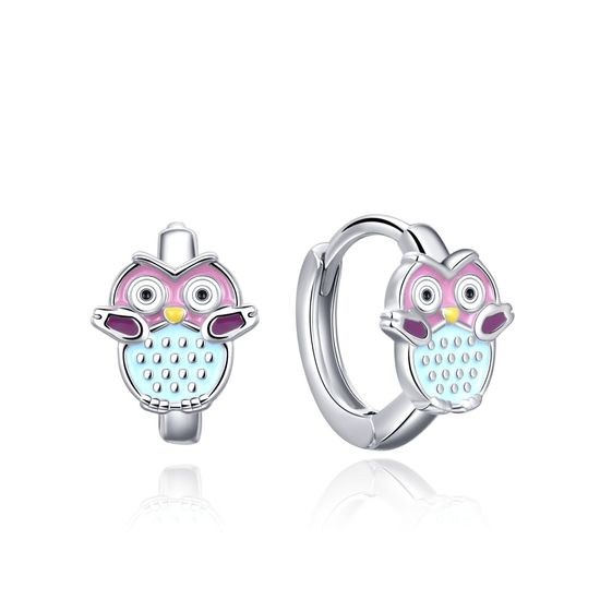 MOISS dětské stříbrné náušnice SMALT SOVA