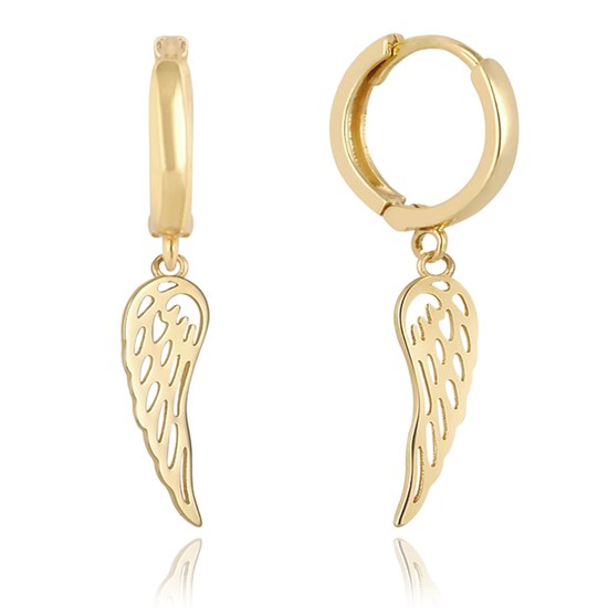 MINET Elegantní zlaté náušnice andělská křídla Au 585/1000 1,40g