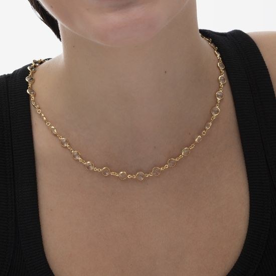 Stříbrný zlacený náhrdelník Victoria Cruz A3066-07DG