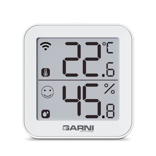 Chytrý vnitřní teploměr s vlhkoměrem GARNI 158THT
