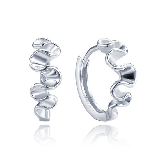 MINET Zvlněné stříbrné náušnice