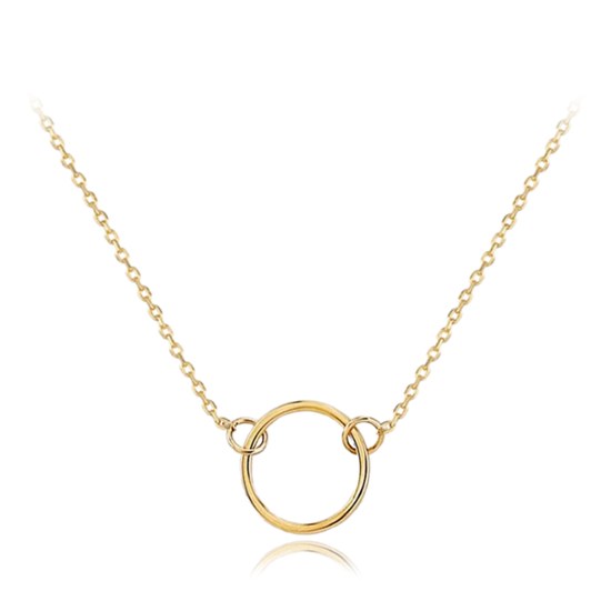 MINET Decentní zlatý náhrdelník s kroužkem Au 585/1000 1,50g
