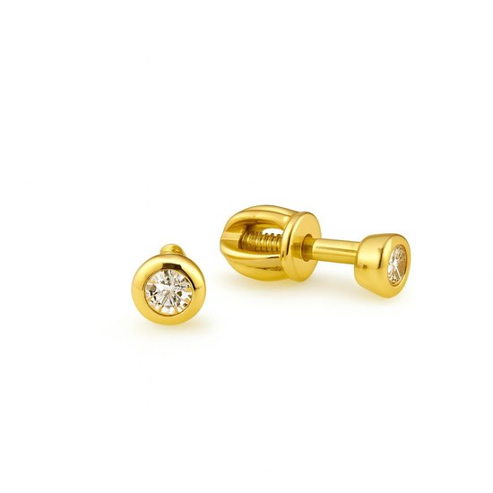Zlaté 585/1000 náušnice s brilianty 383.0599 0,10ct šroubkové