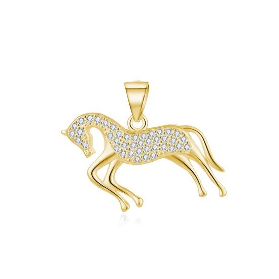 MOISS stříbrný přívěsek KŮŇ GOLD