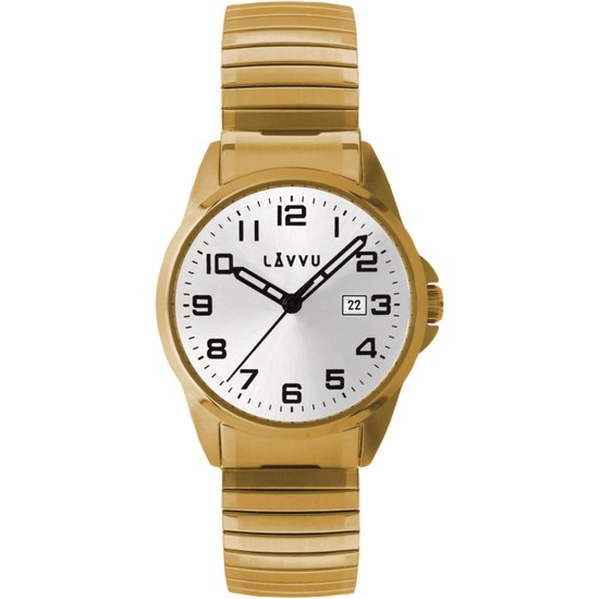 Pánské pružné hodinky LAVVU LWM0025 STOCKHOLM Big Gold