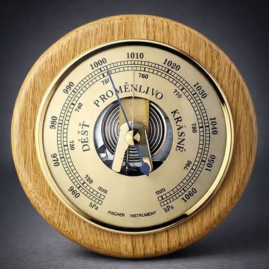 KUBRi 0203A - špičkový barometr osazený v dubovém dřevě