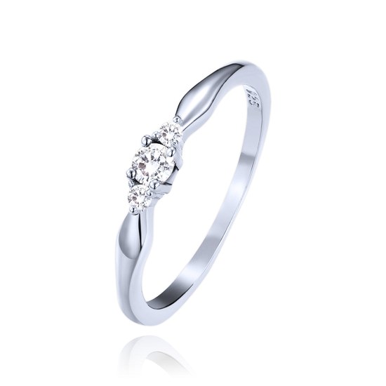 MINET Stříbrný prsten s bílými zirkony