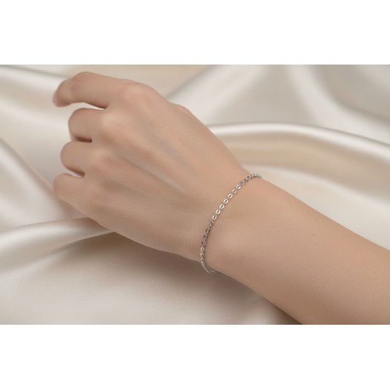 Zlatý 585/1000 náramek z bílého zlata anker 1103