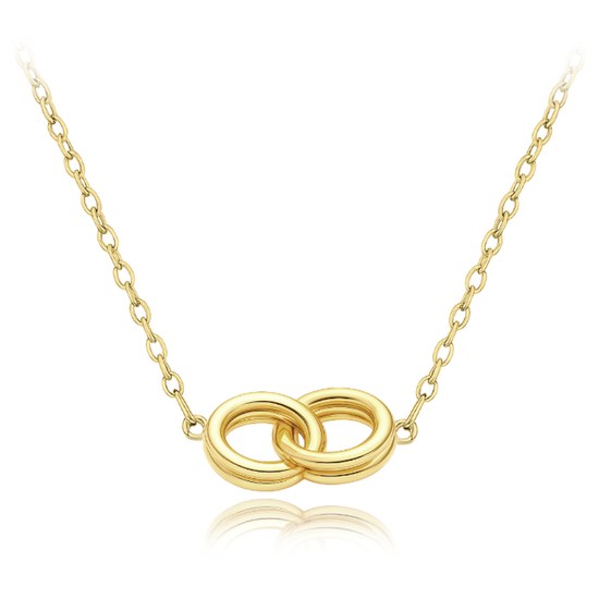 MINET Zlatý náhrdelník spojené kroužky Au 585/1000 1,90g